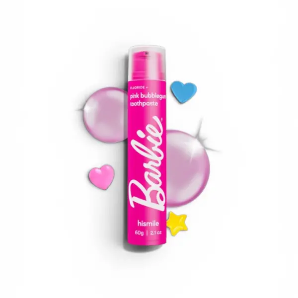 Зубна паста зі смаком жуйки Hismile Barbie Pink Bubblegum Toothpaste 60g