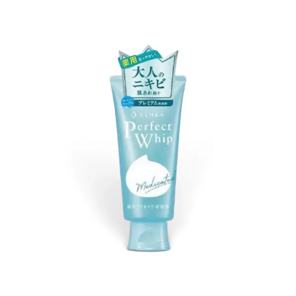 Shiseido Senka Perfect Whip Medicated Acne Care пінка для вмивання від акне, з шовком, гіалуроновою кислотою